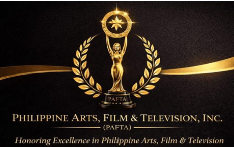 Golden PAFTA trophy logo for Philippine Arts, Film & Television, Inc. honoring excellence.
