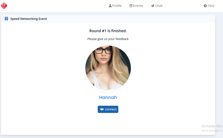 select which person you connect with on the speed dating app