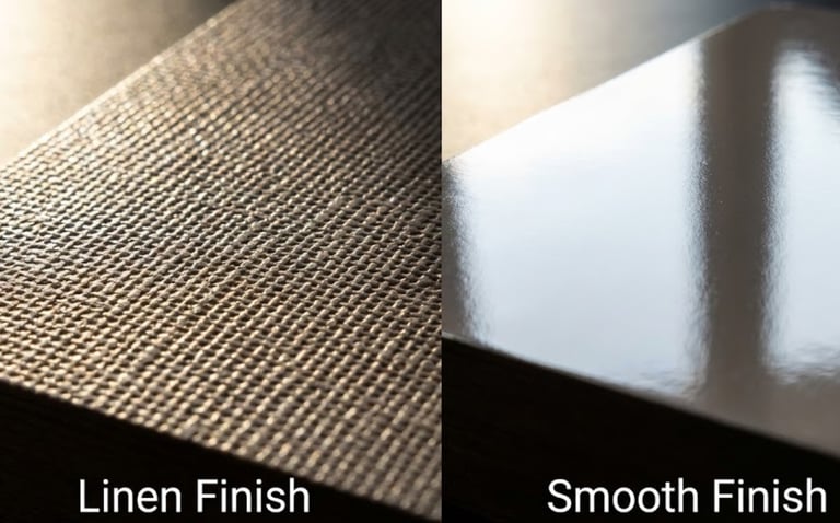 Extreme Topography: Linen vs. Smooth Finish under Angled Light