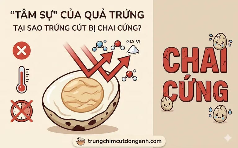 Tại sao khi kho trứng bị chai cứng, vỏ dai, lòng đỏ nhạt