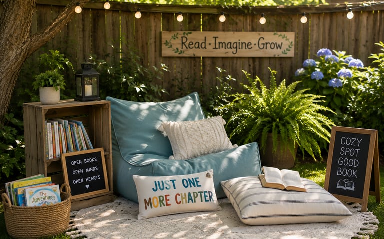 A cozy reading spot is perfect for some backyard summer reading.