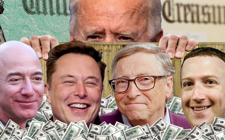imagem de alguns milionários da atualidade .