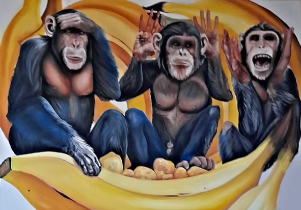 Die drei Affen - Unikat