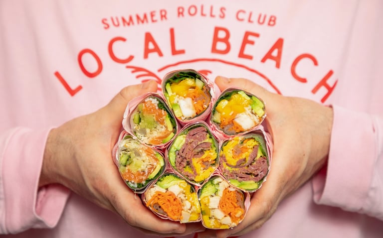 summer rolls paris saumon tofu poulet crevettes mangue fresh food healthy