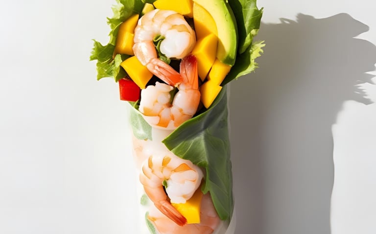 Summer Rolls Crevettes Mangue Avocat Rouleaux de Printemps