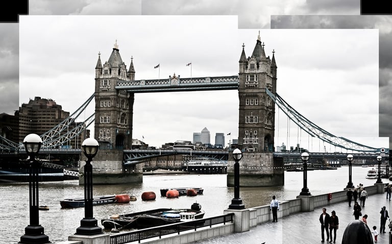 A joiner image of Tower Bridge in London