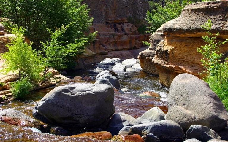 Sedona - Rock Slide Park is a water slide in Oak Creek, in a beautiful canyon