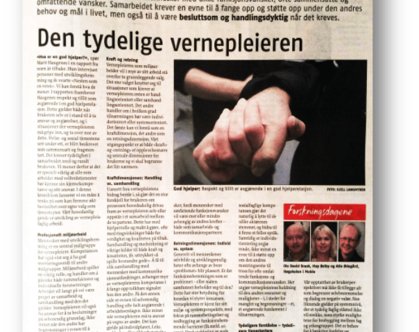 Kronikk Den tydelige vernepleieren