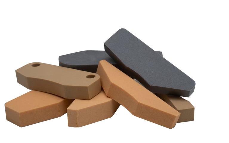 set of four different-colored seals for squeegee chambers