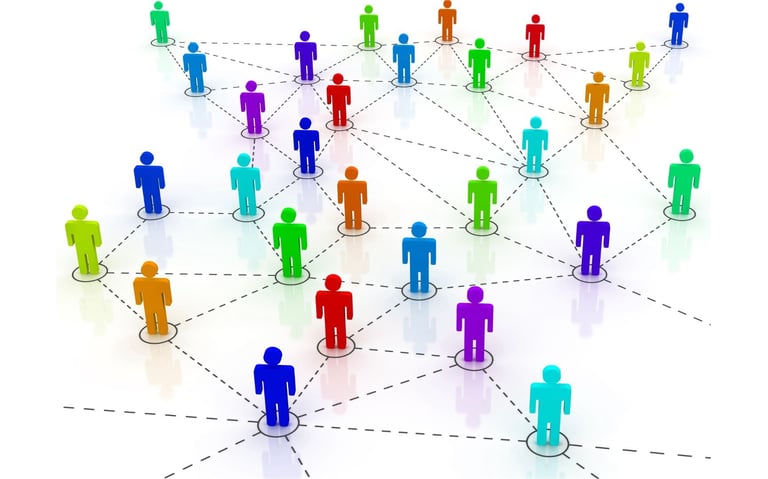 Visual of People connecting others around the world 