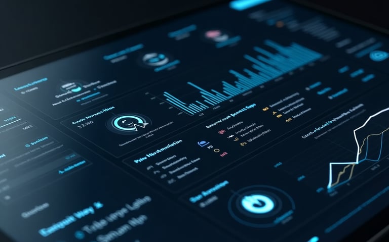 "Automated KPI dashboard tracking real-time business metrics, performance goals, and data insights"