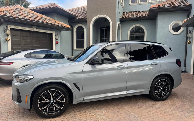 Clean grey BMW SUV