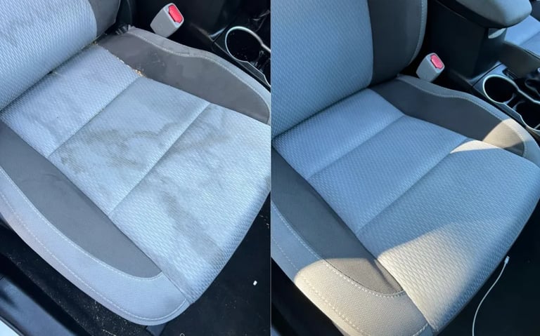 Before and After Car Seat Stain Removal