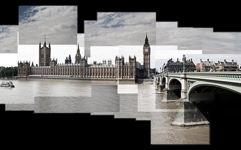 A joiner image of the Palace of Westminster