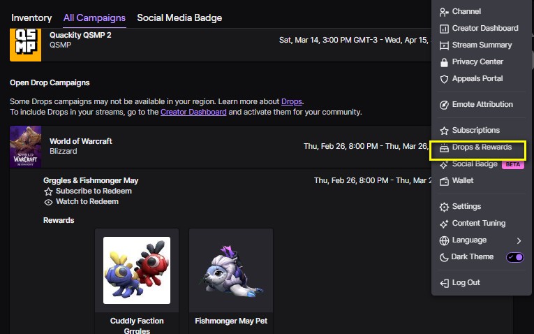 Twich Rewards,WoW Twitch Drops $ Rewards All Campaings, world of warcraft, wow, midnight