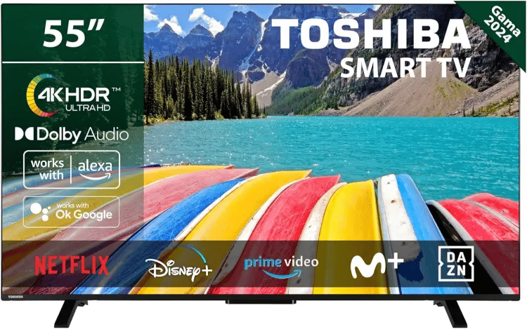 TOSHIBA 55UV2363DG Smart TV 4K UHD de 55", sin Marcos, con HDR10
