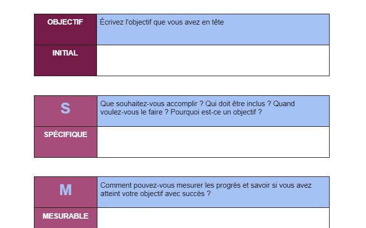 modele d objectif professionnel