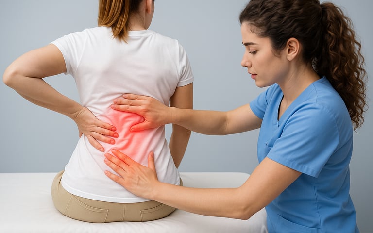 Physiotherapist performing sciatica treatment at home - Myo Physio care.