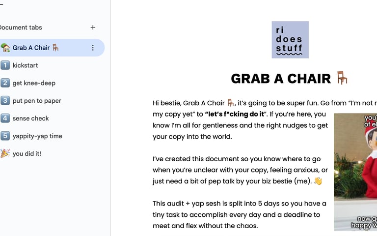 Grab A Chair - Feedback Document