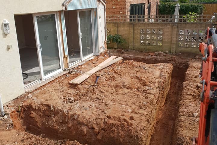 groundwork project being carried out in a back garden in halesowen