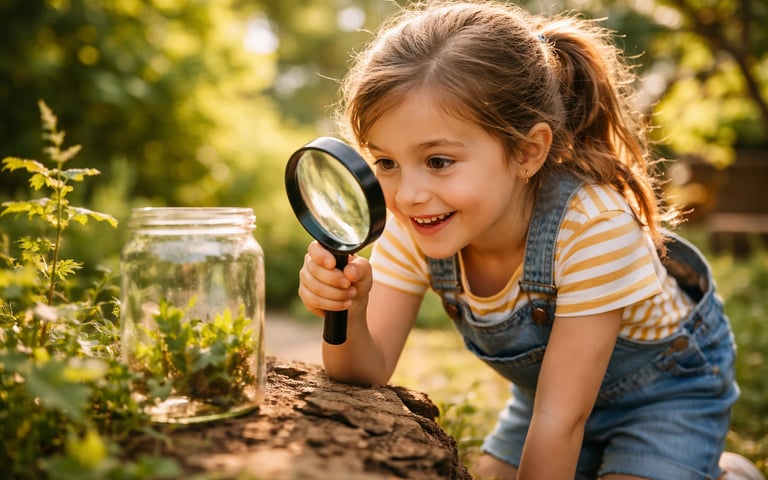 a child exploring nature