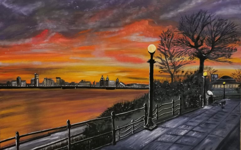 Liverpool oil painting and print - best view in the world