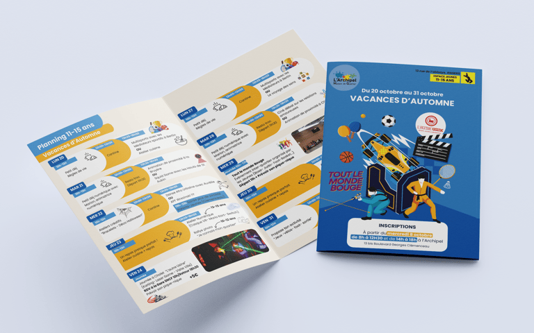 Supports de communication - Programme vacances- L'archipel - Angers - Amy Atelier Graphique