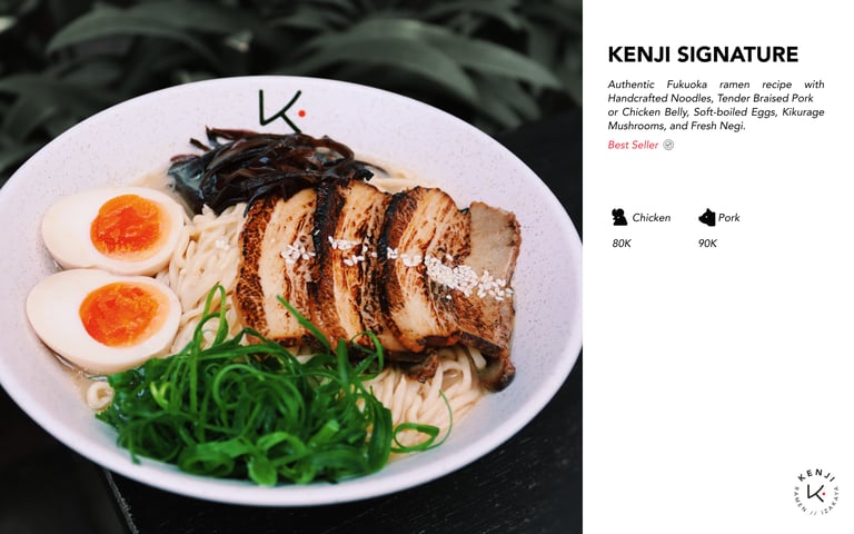 Kenji Ramen Bali Kenji Signature ramen - signature Japanese bowl with rich umami broth