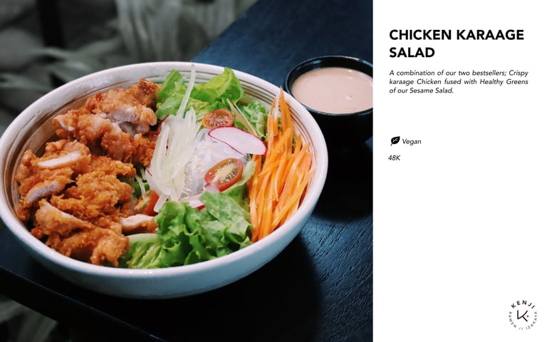 Kenji Ramen Bali Chicken Karage salad - fresh Japanese-inspired salad dish