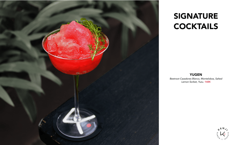 Kenji Ramen Bali Signature Craft Cocktails - Japanese cocktail at izakaya bar