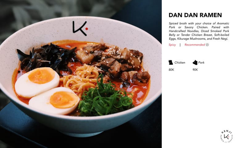 Kenji Ramen Bali Dan Dan ramen - signature Japanese bowl with rich umami broth
