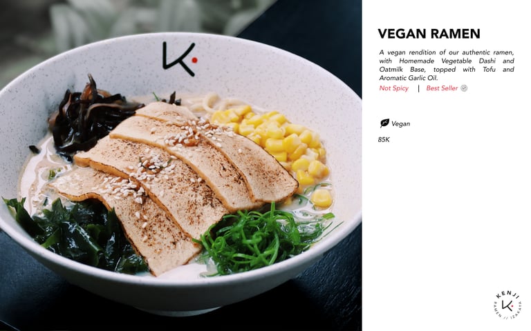 Kenji Ramen Bali Vegan Ramen - signature Japanese bowl with rich umami broth