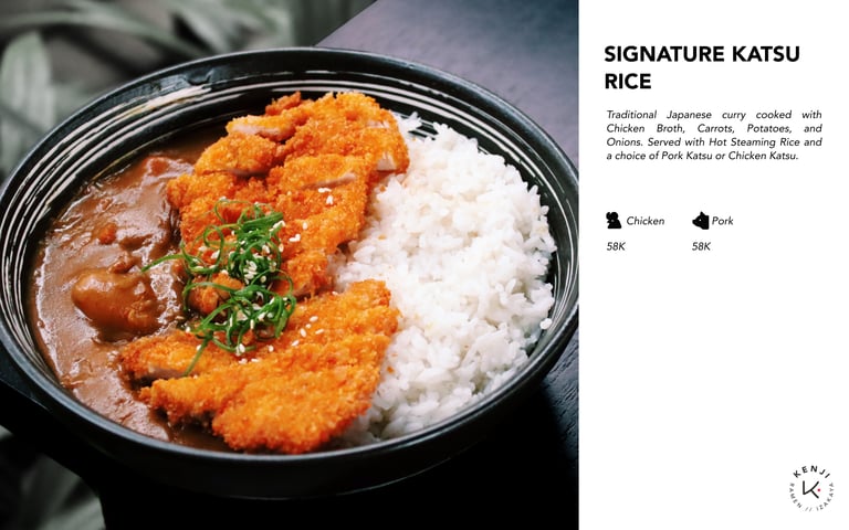 Kenji Ramen Bali Signature Katsu Rice - Japanese rice bowl at modern izakaya restaurant