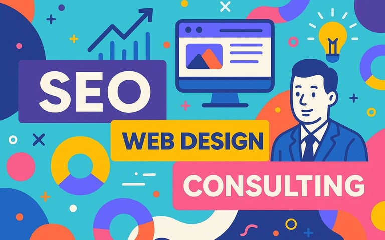 seo services web design content creator cover page