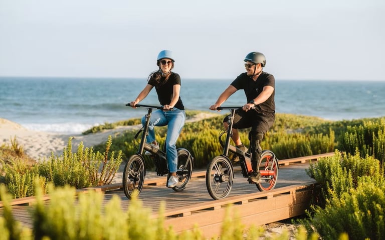 Part of coastal route on an e-Bike Tour from Weymouth