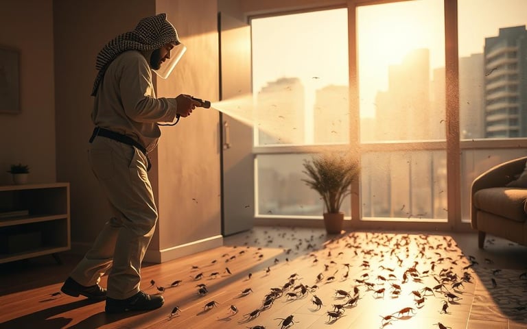 القضاء على الصراصير والنمل 