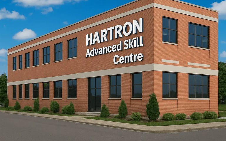HARTRON Advanced Skill Centre building exterior with signage, Ballabgarh