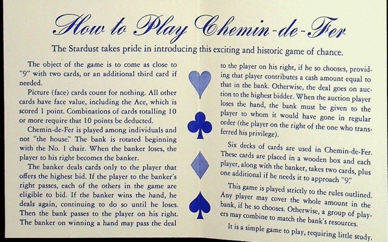 Stardust gaming guide Baccarat