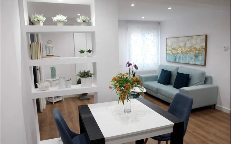 dining table and sofa