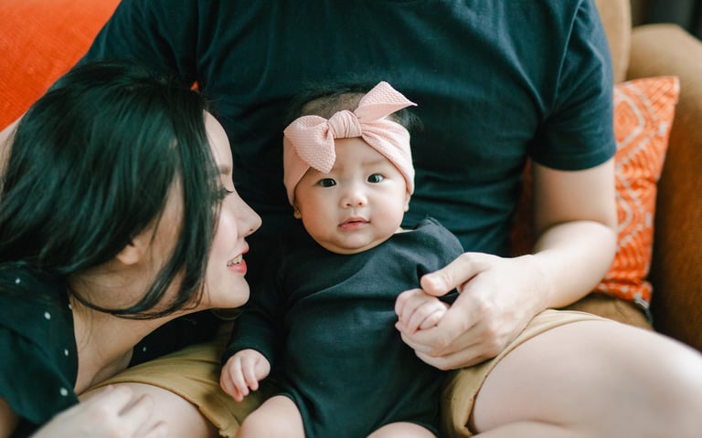 Baby portrait indoor during a family photography session at a private villa in Ubud Bali.