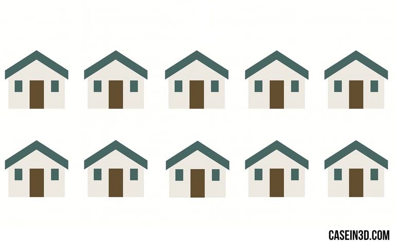 ieci case stampate in 3D da WinSun a Shanghai, 2014,