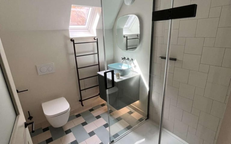 Modern double-panel radiator installation in Evesham living room for improved heating efficiency