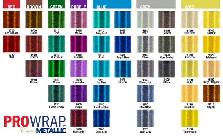 ProWrap Metalic Thread Colors