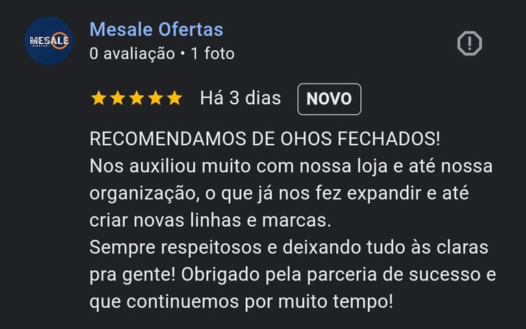 depoimento 5 estrelas
