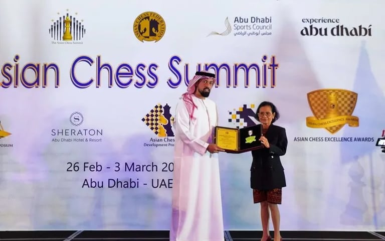 Indonesia raih "Event of The Year" dalam Asian Chess Summit Abu Dhabi. Indonesia Chess. Catur