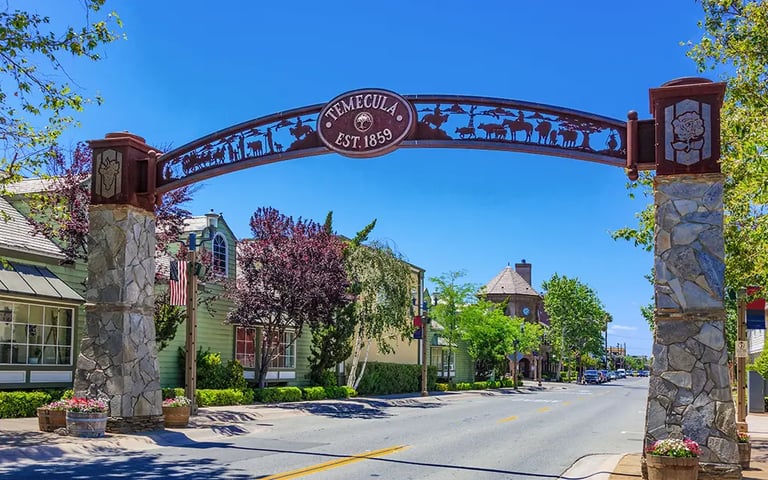 Entry sign into Old Town Temecula, Established 1859