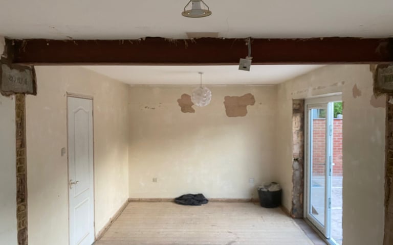 house renovation being carried out by Lakes building and plastering services