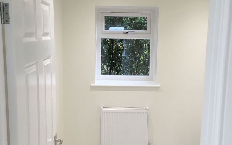 window installed inside of a garage conversion