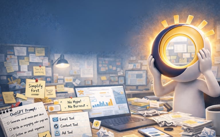 Abstract character illustrating clarity and structure in faceless business systems