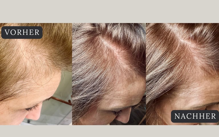 Vorher Nachher Bilder nach der Haarwachstums Therapie